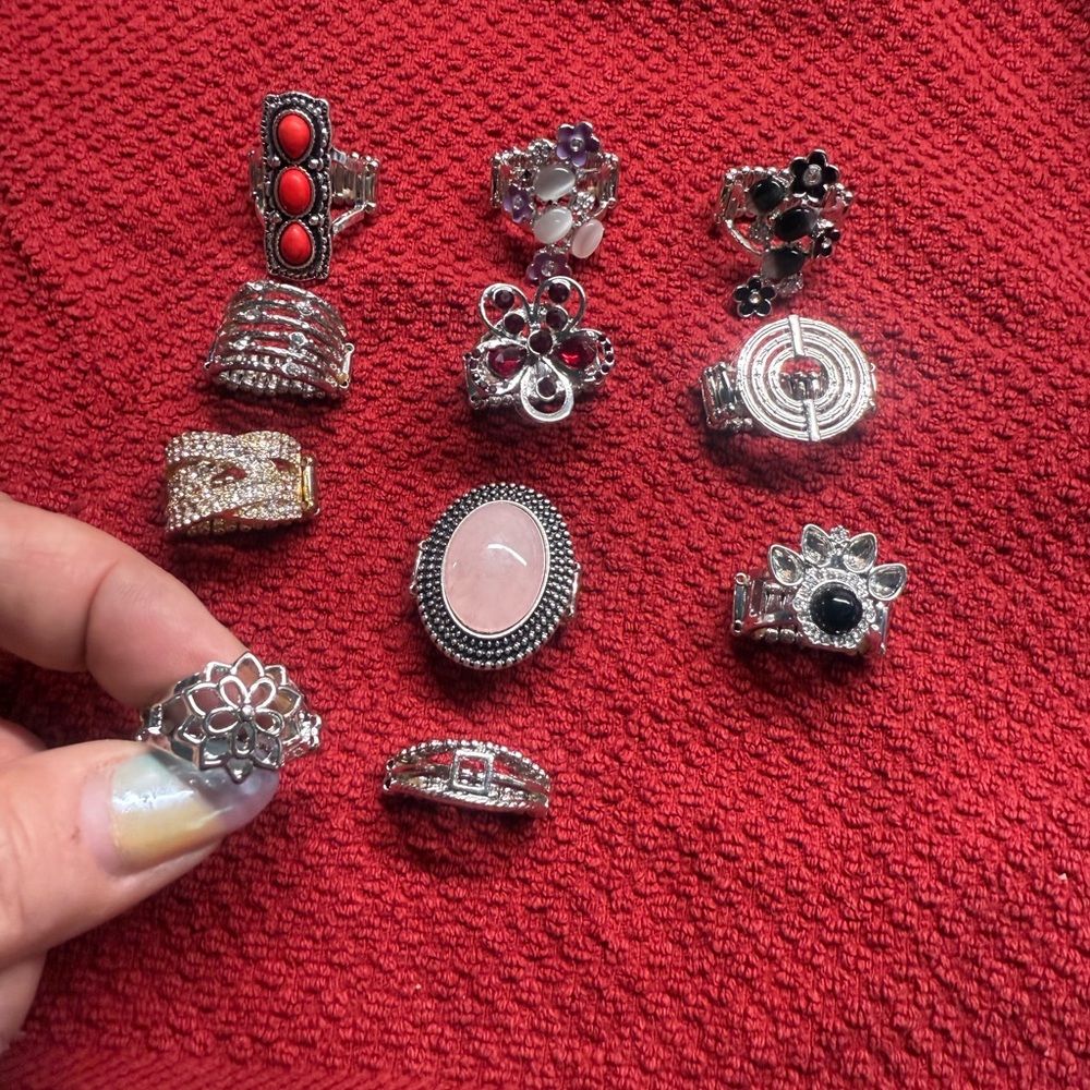 Paparazzi Silver And Red Statement Ring Collection - image 1